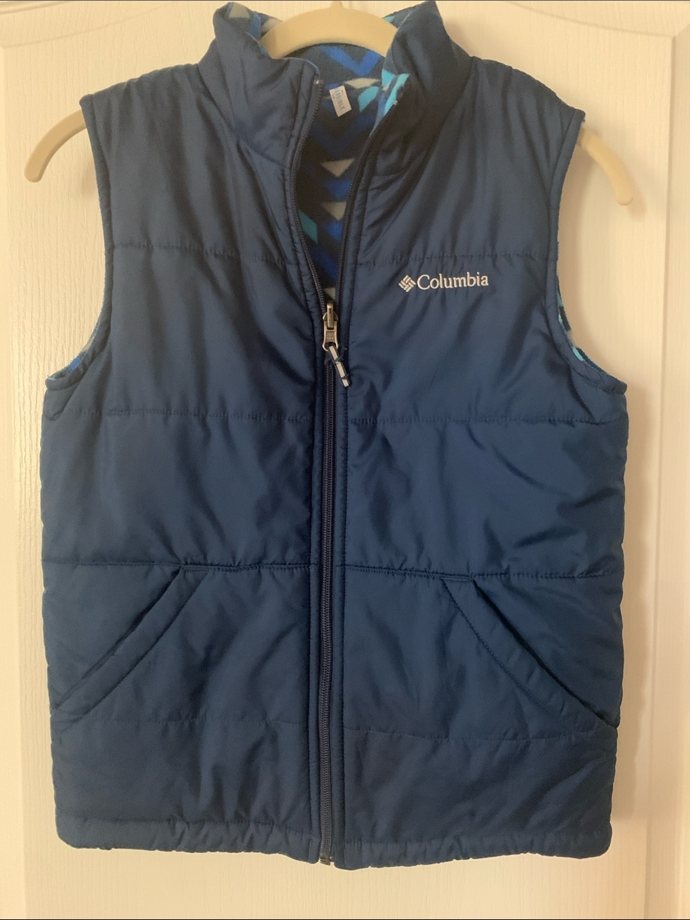 Columbia Reversible Blue Puffer Vest Size S